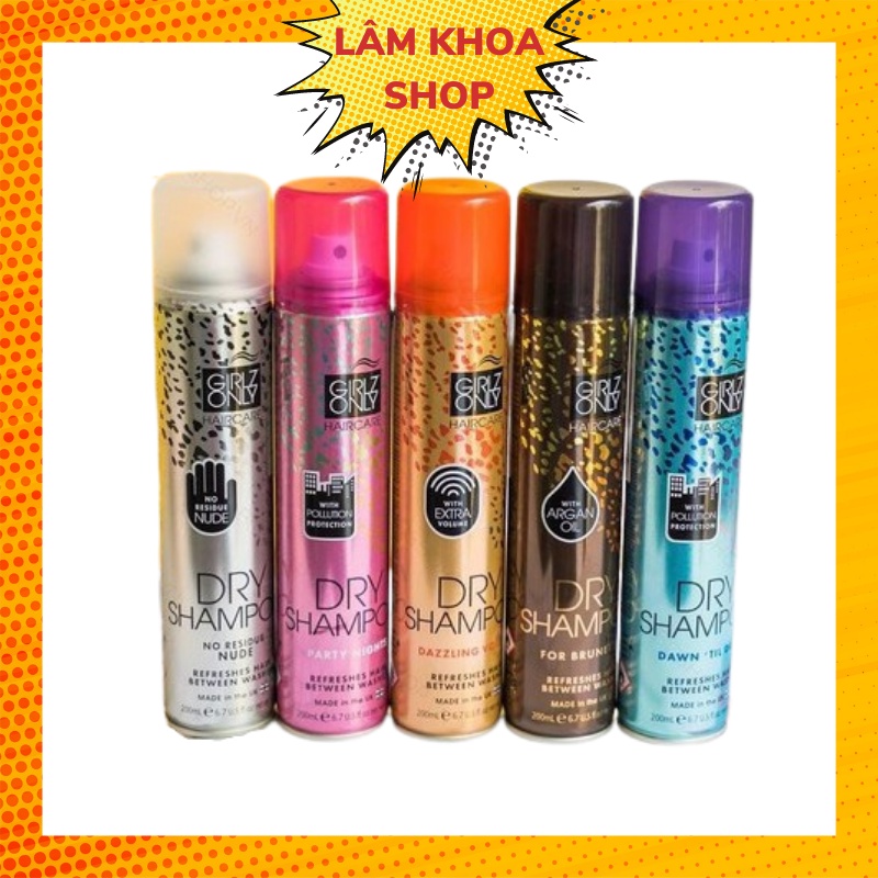Dầu gội khô Girlz Only Dry Shampoo 200ml