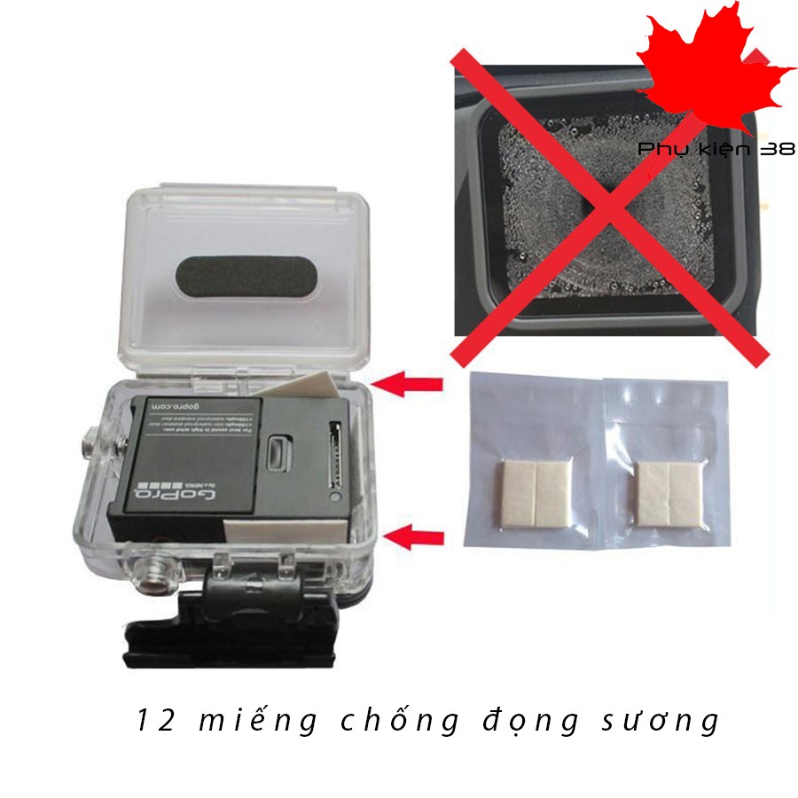 [ GOPRO HERO 8 ] Vỏ chống nước cho CASE GOPRO HERO 8 + tặng 12 miếng chống đọng sương