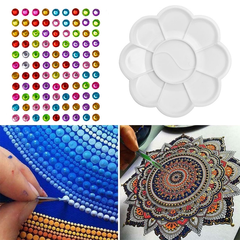 Set 29 Khuôn Acrylic Họa Tiết Mandala Dùng Để Hỗ Trợ Vẽ Đá