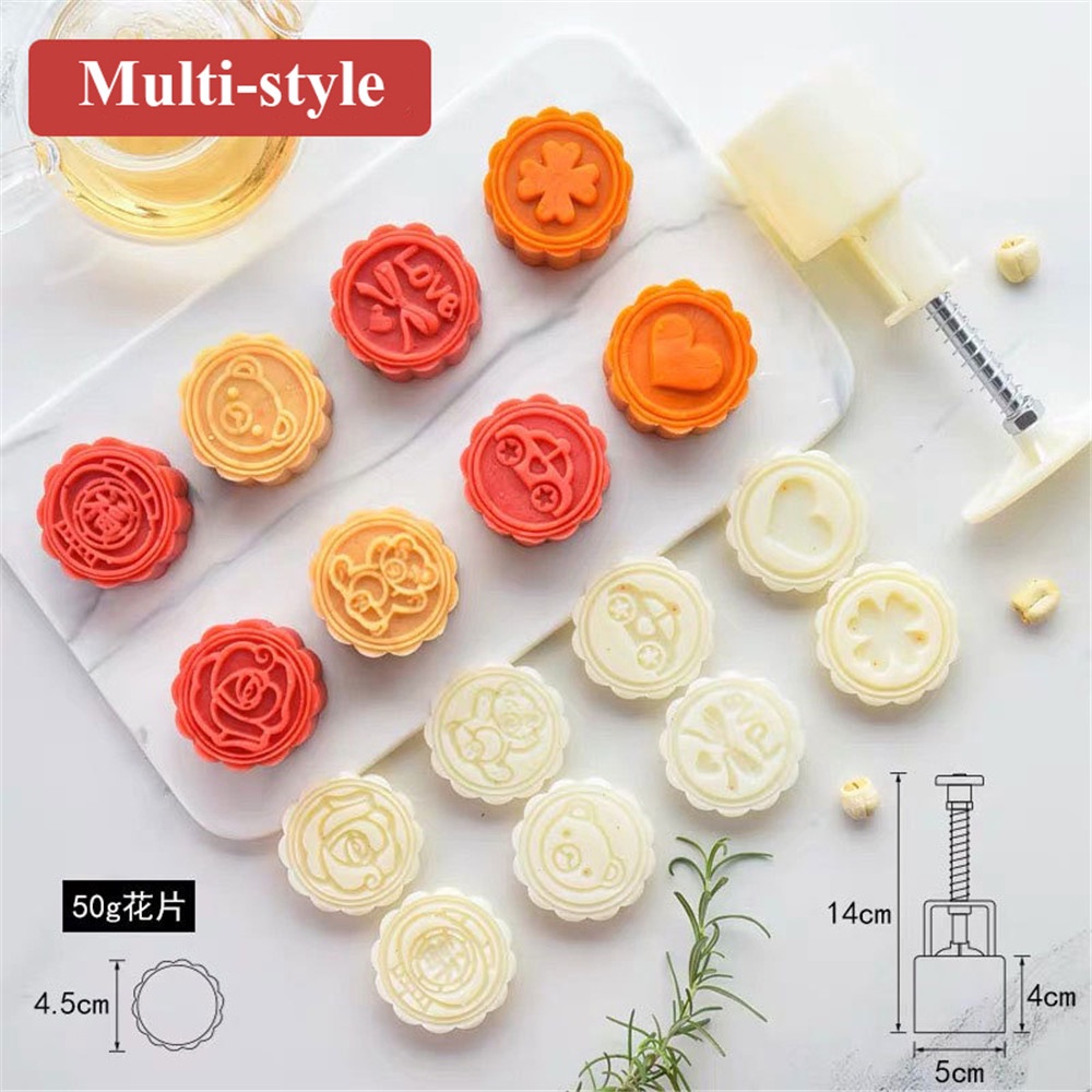 Khuôn Nhấn Tay Làm Bánh Trung Thu DIY Tiện Dụng