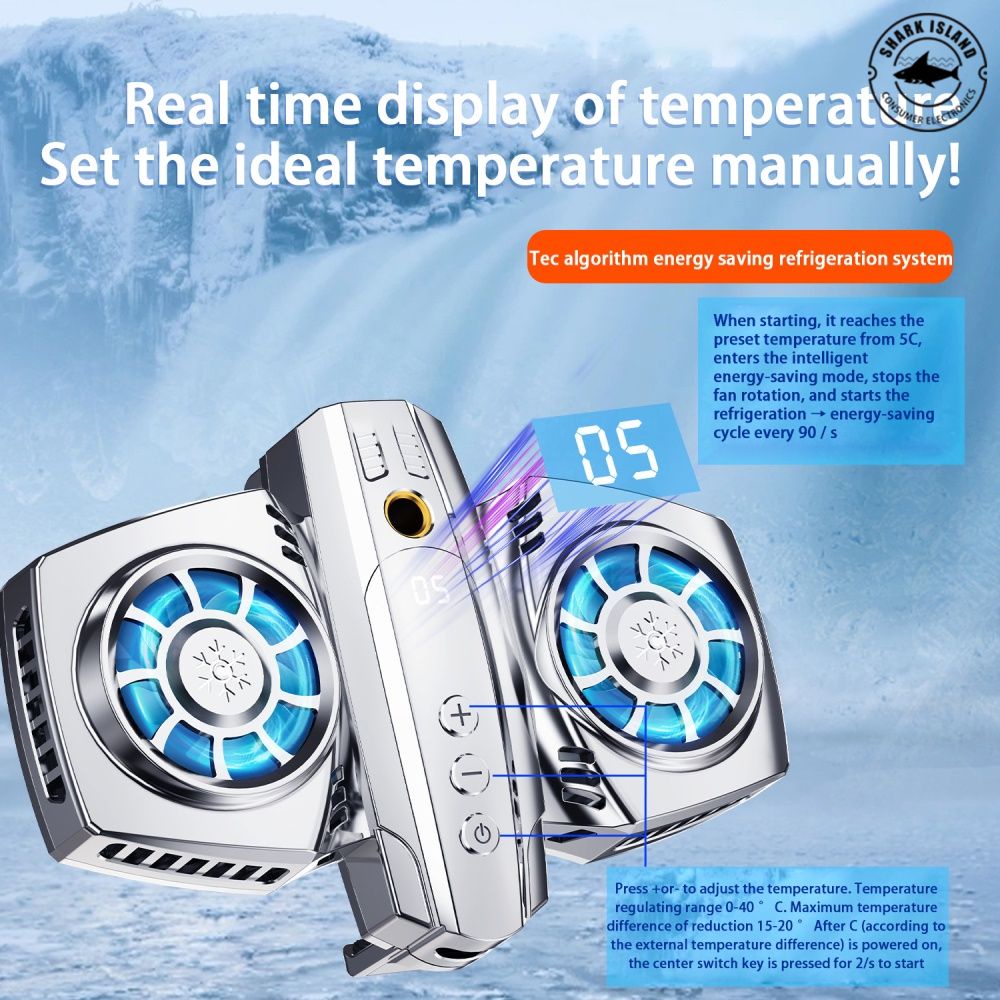 Dual Core Nhanh Chóng Làm Mát Fan K4 K4A Điện Thoại Di Động Mát Chơi Game Tản Nhiệt RGB Với Hiển Thị Nhiệt Độ Trực Tiếp Trò Chơi DL05 - ELLE