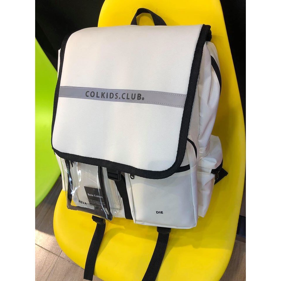 Balo phản quang Colkids Club SS3 Trắng Tặng Kèm