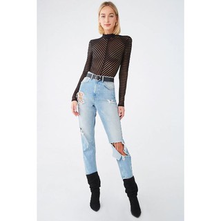 Bodysuit lưới F21 sheer bodysuit auth
