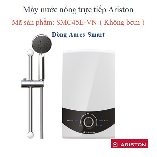 Máy Nước Nóng Trực Tiếp Không Bơm chống giật Ariston SMC45E-VN (4500W)- Chất lượng cao