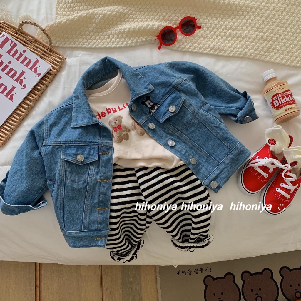 Quần Legging Cột Dây Kẻ Sọc Phong Cách Hàn Quốc Mới Cho Bé Trai Và Gái