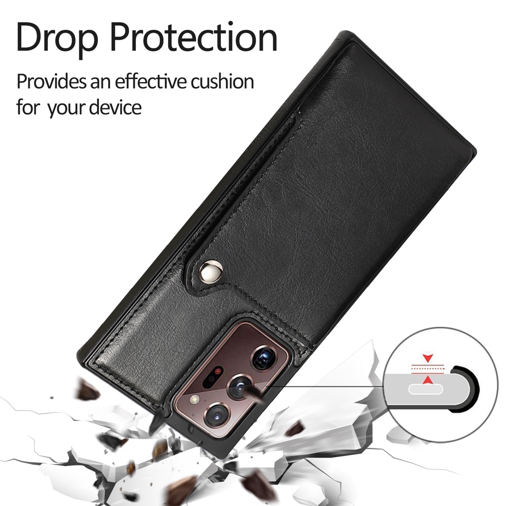 Bao Da PU Điện Thoại Nắp Lật Nam Châm Kiêm Ví Đựng Thẻ Samsung Galaxy Note 8 / Note 9 / Note 10 / Note 10 Plus / Note 20 / Note 20 Ultra Vỏ