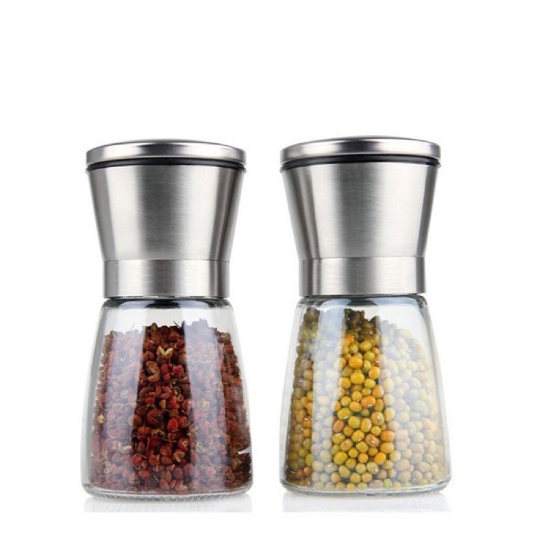HŨ XAY TIÊU INOX THỦY TINH ELMICH CAO CẤP ( XOAY TIÊU )