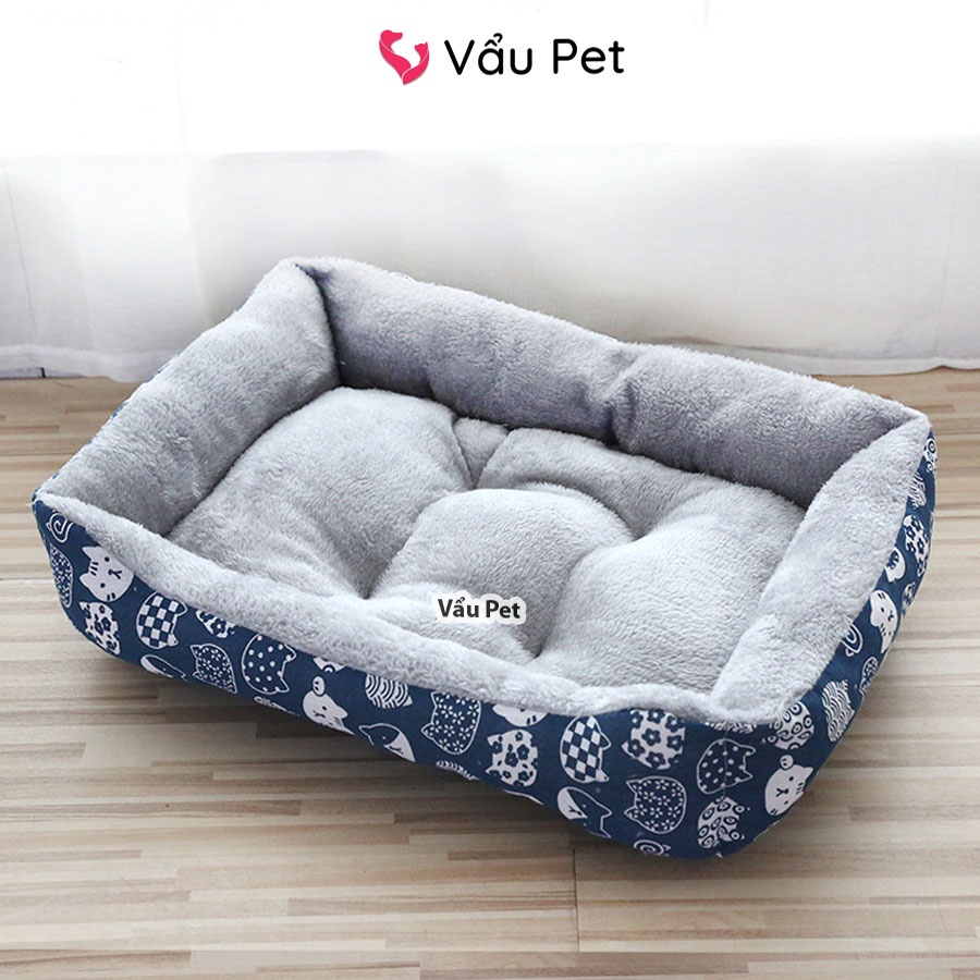 Đệm cho chó mèo lót lông hình chữ nhật - Nệm ngủ cho chó mèo thú cưng Vẩu Pet Shop