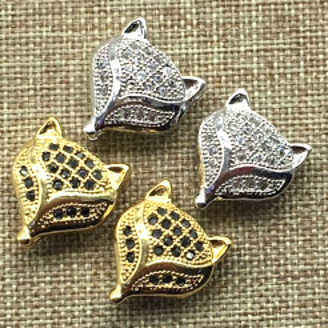 KHO SỈ  Charm hồ ly 12mm đính đá - Hàng loại 1 cực đẹp PL060