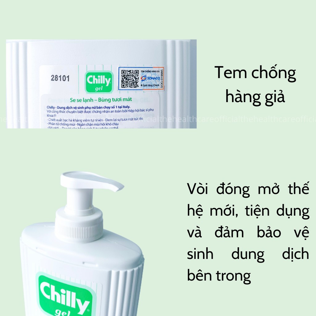 Dung dịch vệ sinh phụ nữ Chilly gel ngăn mùi kháng khuẩn se se lạnh 200ml