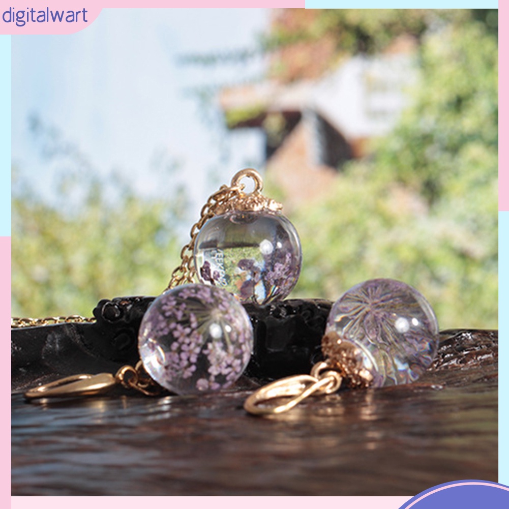 Vòng cổ Mặt Quả Cầu Thủy Tinh Chứa Hoa Khô Thời Trang Cho Nữ