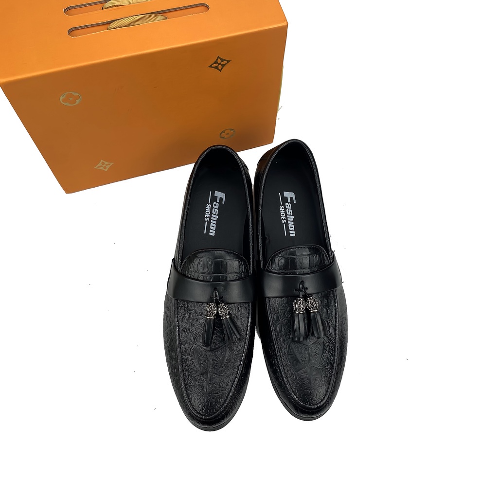Giầy Lười Nam ⭐️ Penny loafer kết hợp chuông  thời trang , da dập vân ,đế cực êm chân