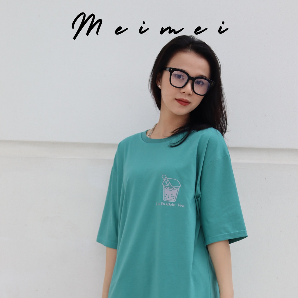 Áo thun Unisex Áo phông phản quang hình trà sữa A006