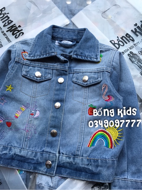 Áo Khoác Denim Bé Gái Unicorn Next