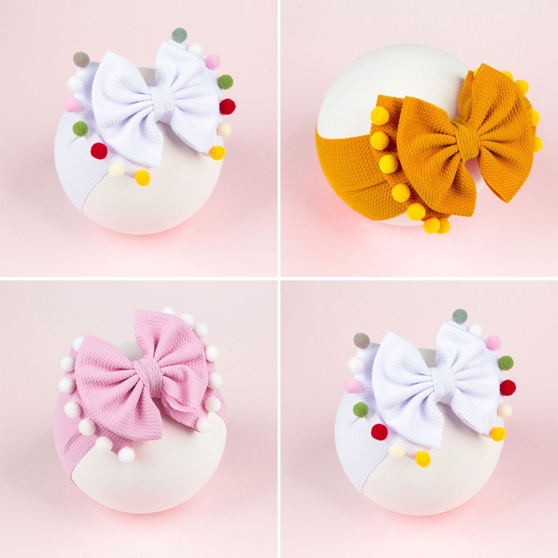 Băng Đô Thắt Nơ Hai Lớp Co Giãn Mềm Mại Cho Bé