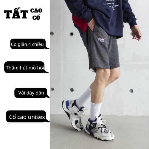 Tất cổ cao, vớ nam nữ thể thao trơn, hình gấu phong cách Hàn Quốc chất len dày dặn, nhiều mẫu unisex