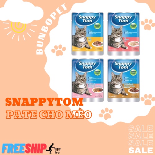 Pate SnappyTom Gói 85g - 4 Vị Siêu Ngon Cho Mèo Trên 1 Tuổi