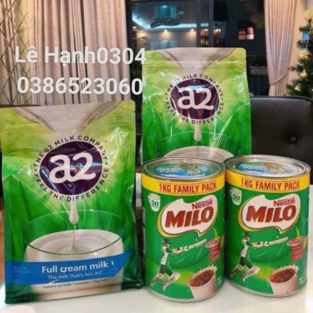 Combo milo 750gr+a2 1kg; milo 1kg+a2 1 kg(úc)