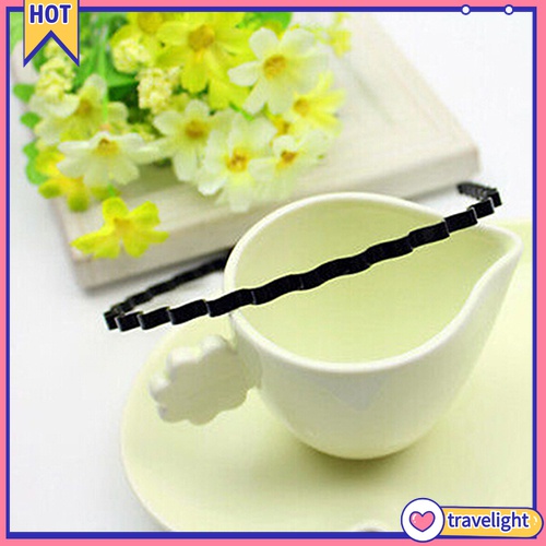 Băng đô cài tóc màu đen gợn sóng thời trang thể thao cho nam và nữ