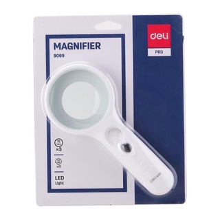 Kính lúp có đèn Led Deli 9099. - Văn phòng phẩm Thu Thảo