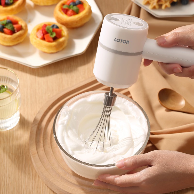 Máy Xay Thức Ăn Dặm Mini Đa Năng Kết Hợp Đánh Trứng, Khuấy Bột Làm Bánh Tiện Lợi