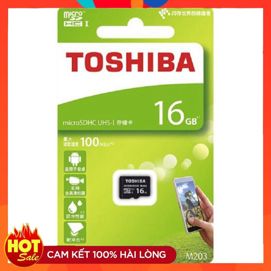 Thẻ nhớ micro SD toshiba. 16GB M203 100Mbs full HD