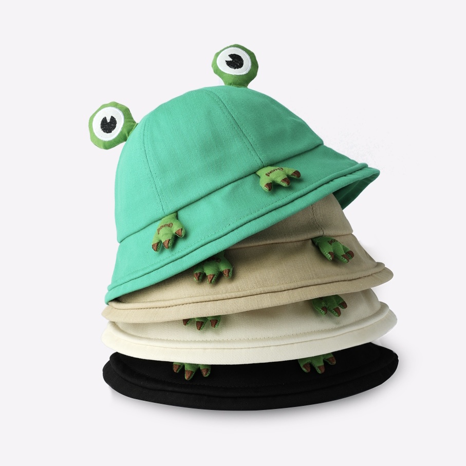 MG STUDIO/Frog cartoon fisherman hat