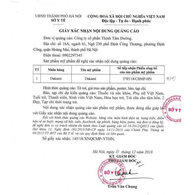 [Chính hãng] Kem face DAKAMI II chống lão hóa