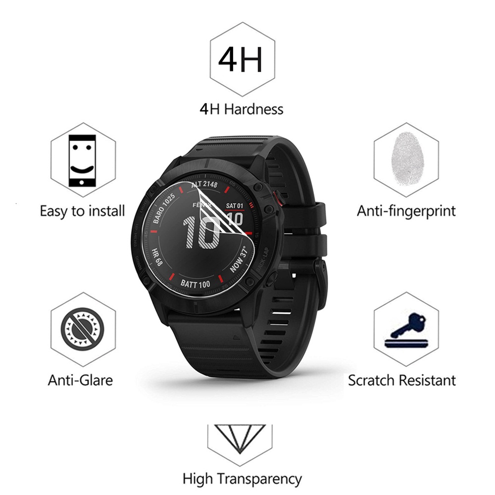 Set 2 lớp dán hydrogel bảo vệ chống trầy mặt đồng hồ Garmin Fenix 6 6S 6X Pro Sapphire Solar