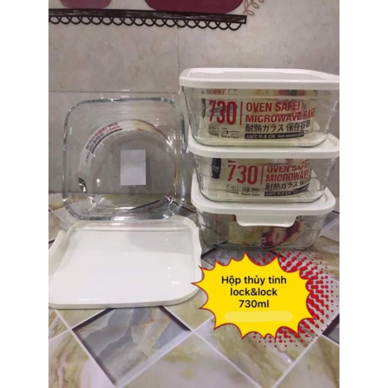 Hộp thủy tinh nắp ấn Lock & Lock 730ml