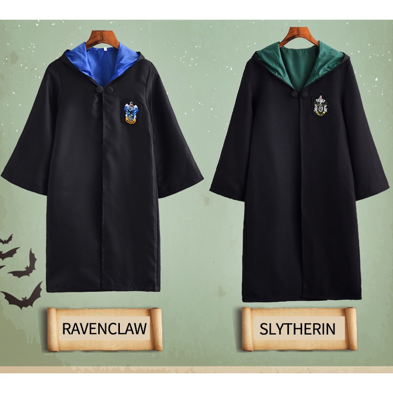 Harry Potter Trang phục cho trẻ em Holloween Đồng phục cậu bé Gryffindor Cape cô gái Slytherin em bé Hufflepuff Cloak Ravenclaw Cosplay Playful Magic Robe AKKU