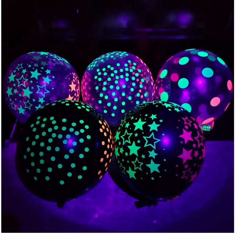 Bộ 10 bong bóng 12 inch trong suốt chấm bi trang trí tiệc