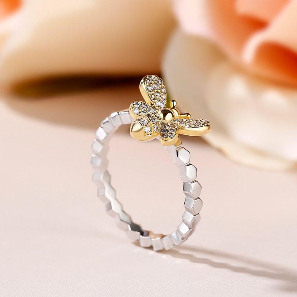 Nhẫn Hình Con Ong Đính Ngọc Trai Dễ Thương|Váy Cưới Cô Dâu Sang Trọng Quý Phái|Con Ong Vàng