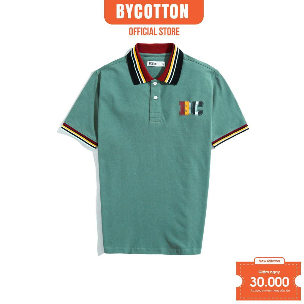 Áo Polo Nam Cao Cấp Có Cổ BY COTTON Green In Logo Nhiều Màu