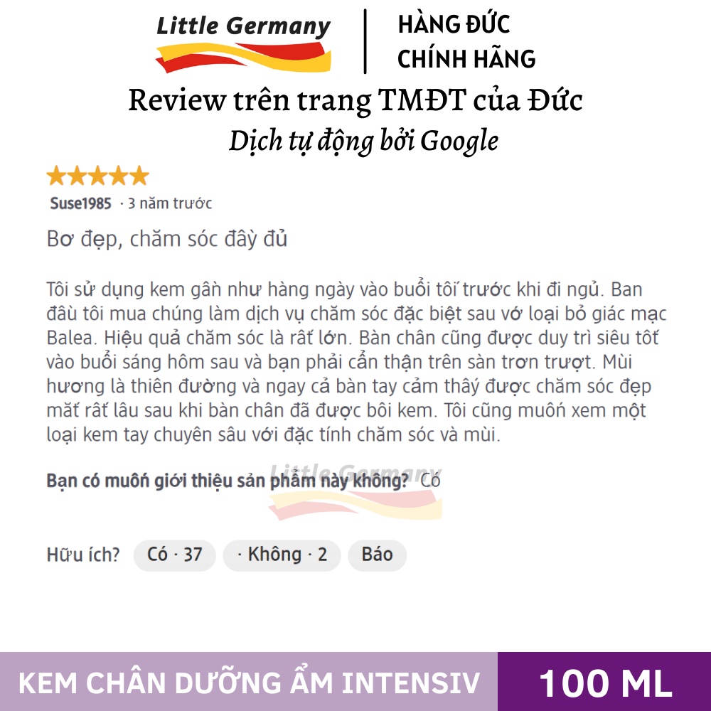 Kem dưỡng ẩm chân chuyên sâu Balea - Làm mềm chai chân, giảm nứt gót Balea - 50&amp;100ml - Hàng nội địa Đức chính hãng