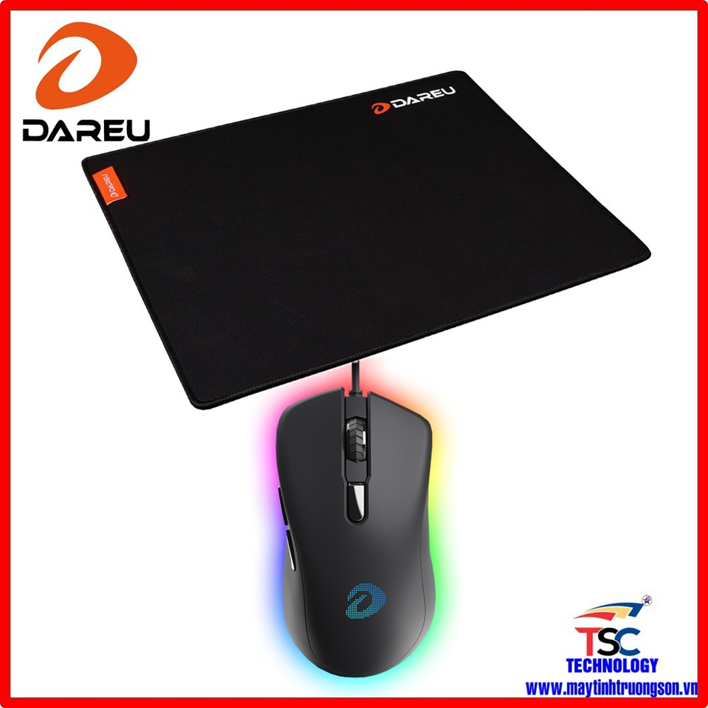 Chuột Gaming DAREU EM908 RGB USB Black | Kèm MousePad Dareu Chính Hãng