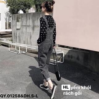Quần bò yếm rút eo - DH