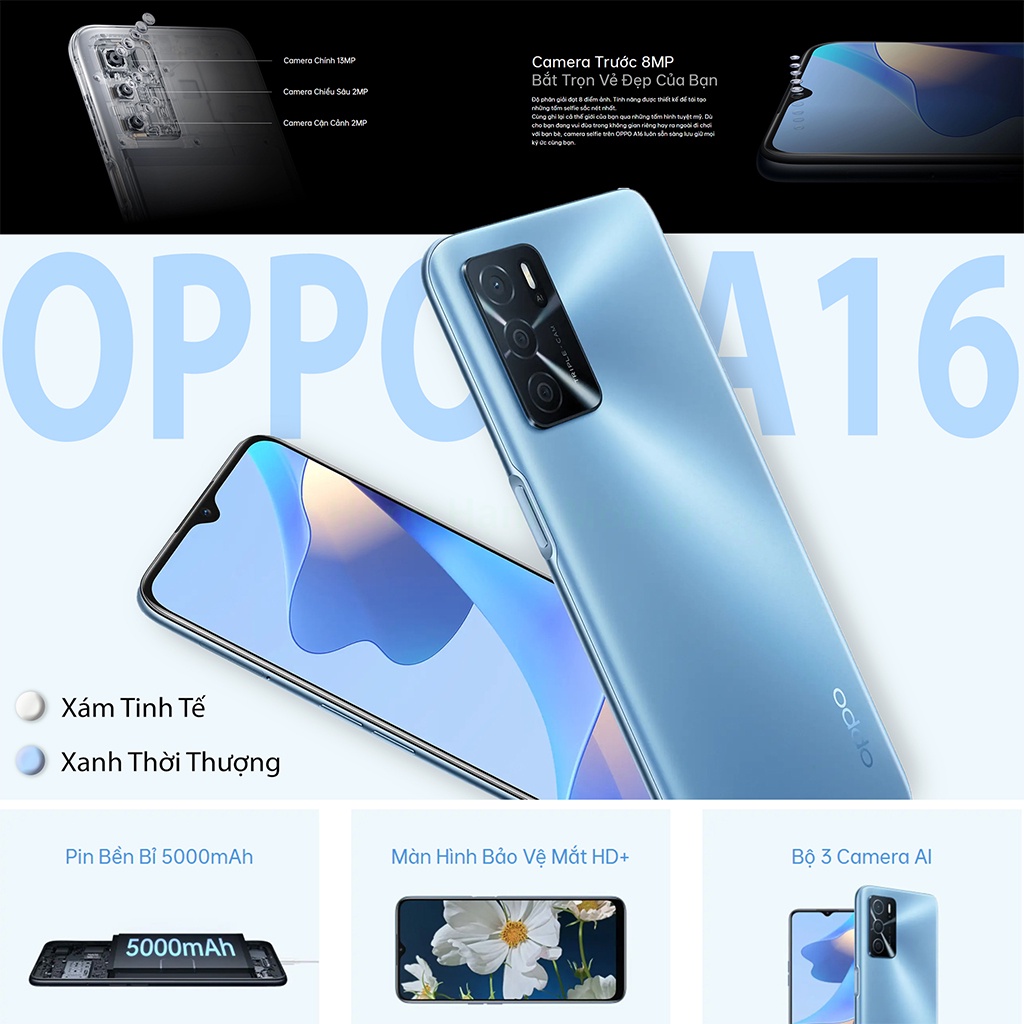 Điện Thoại Oppo A16 4GB/64GB - Hàng Chính Hãng | BigBuy360 - bigbuy360.vn