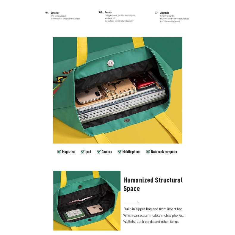 MAH Túi đeo vai Thiết kế in ấn thời trang Tiger Túi vải du lịch thông thường sức chức lớn dành cho cả nam và nữ