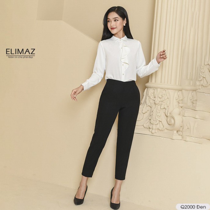[Thiết kế mới 2021] Quần tây âu công sở nữ lưng cao Elimaz, khoá sườn chất vải dày dặn co giãn không bai xù Q2000 | BigBuy360 - bigbuy360.vn