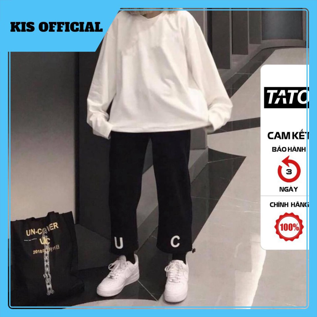 ÁO SWEATER Basic Trơn Chất Nỉ Bông Dày Dặn không xù lông áo Thu Đông Dài Tay Thoáng Khí MÀU TRẮNG + Đen TATO