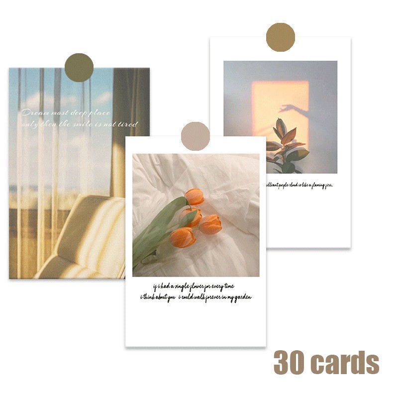 [Mã SKAMA07 giảm 8% tối đa 50K đơn 250K] set 30 tấm postcard màu sắc trang nhã