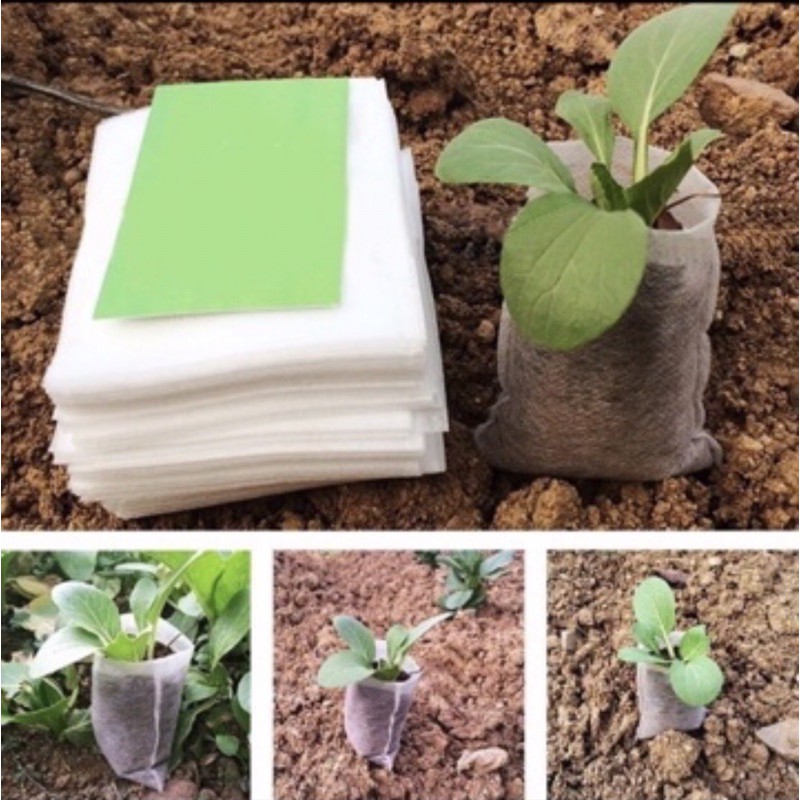 100 Túi vải ươm cây tự huỷ nhiều kích thước