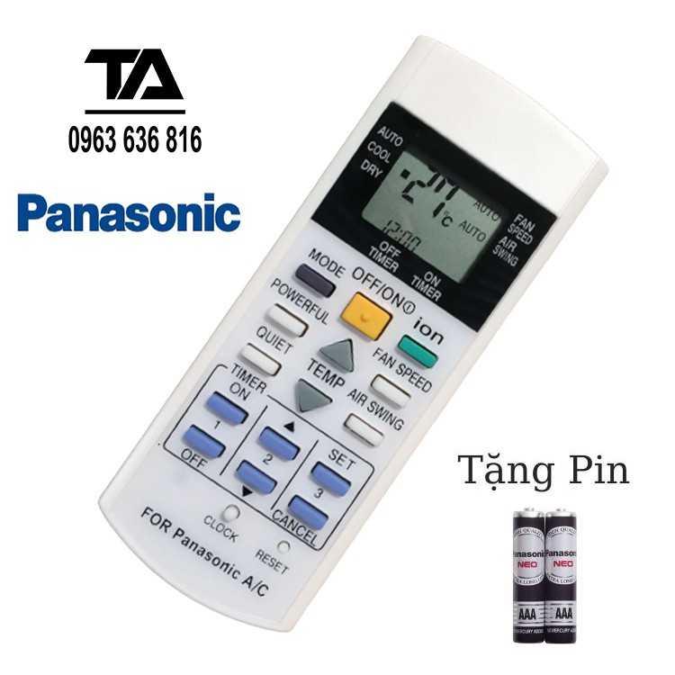 [FREESHIP 50K] Remote máy lạnh PANASONIC ION A75C3299 - Điều khiển điều hòa PANASONIC ION A75C3299 - HÀNG TỐT