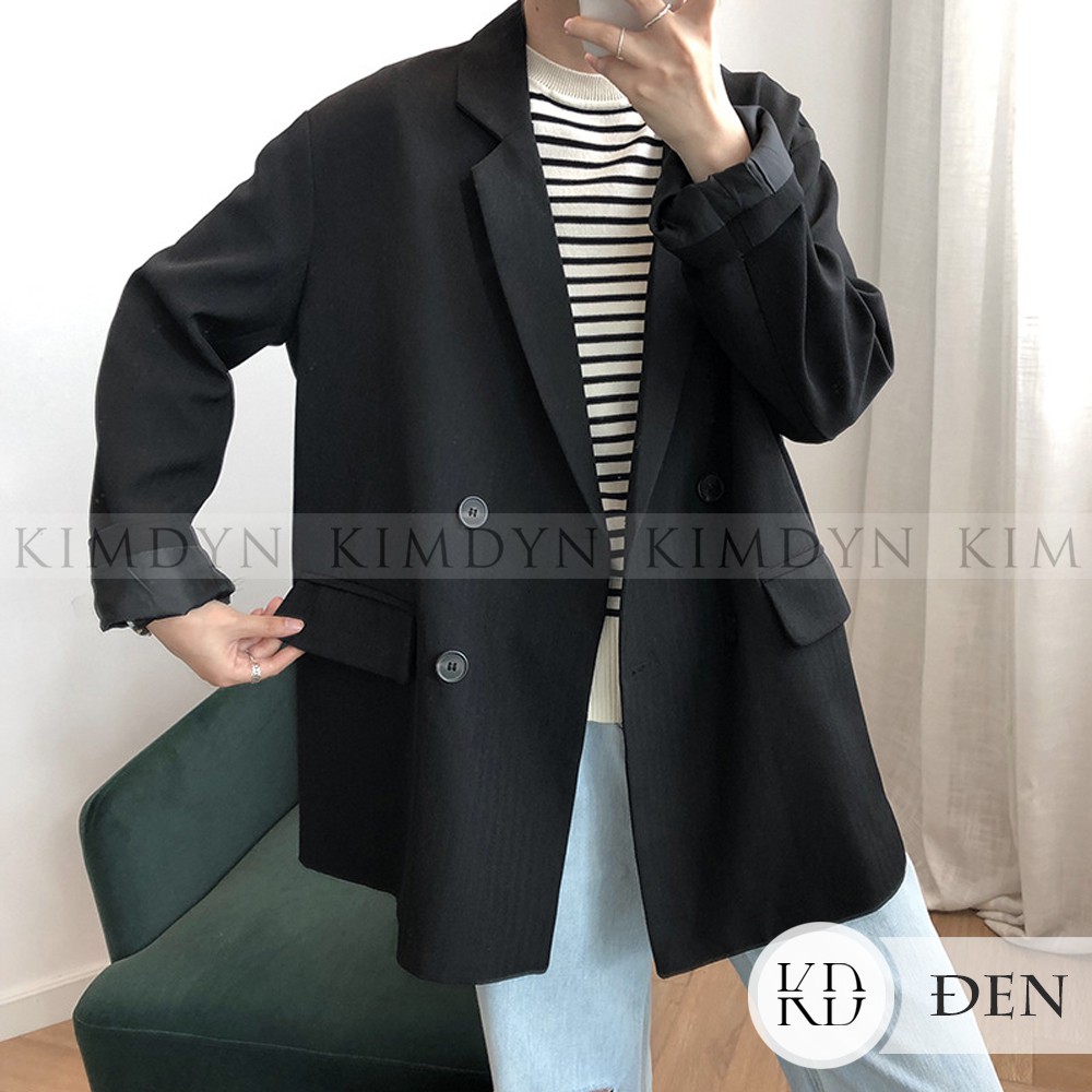 Áo blazer nữ form rộng cá tính 2 lớp KimDyn
