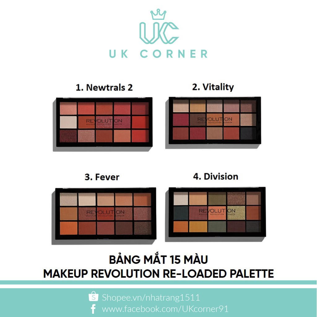 Bảng mắt 15 màu Makeup Revolution Re-Loaded Palette