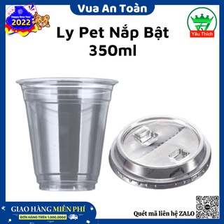50 Ly Nhựa PET+ Nắp 350ml Cao Cấp