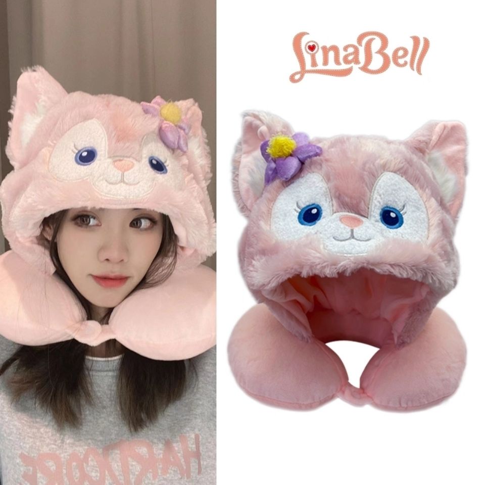 Disney Gối Kê Cổ Hình Chữ u Có Nón Trùm Đầu Hình Gấu Dễ Thương