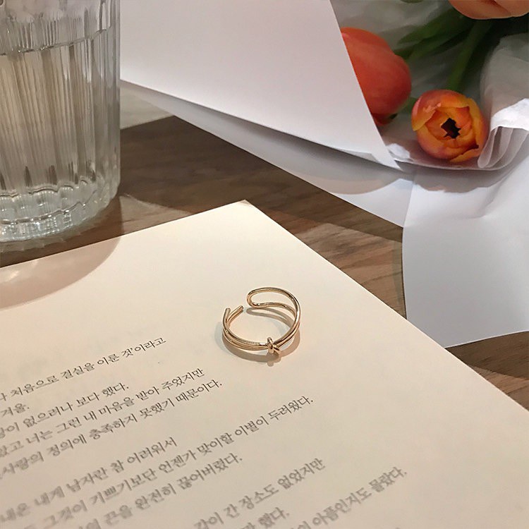 Nhẫn Hở Thắt Nút Có Thể Điều Chỉnh Phong Cách Thời Trang Hàn Quốc