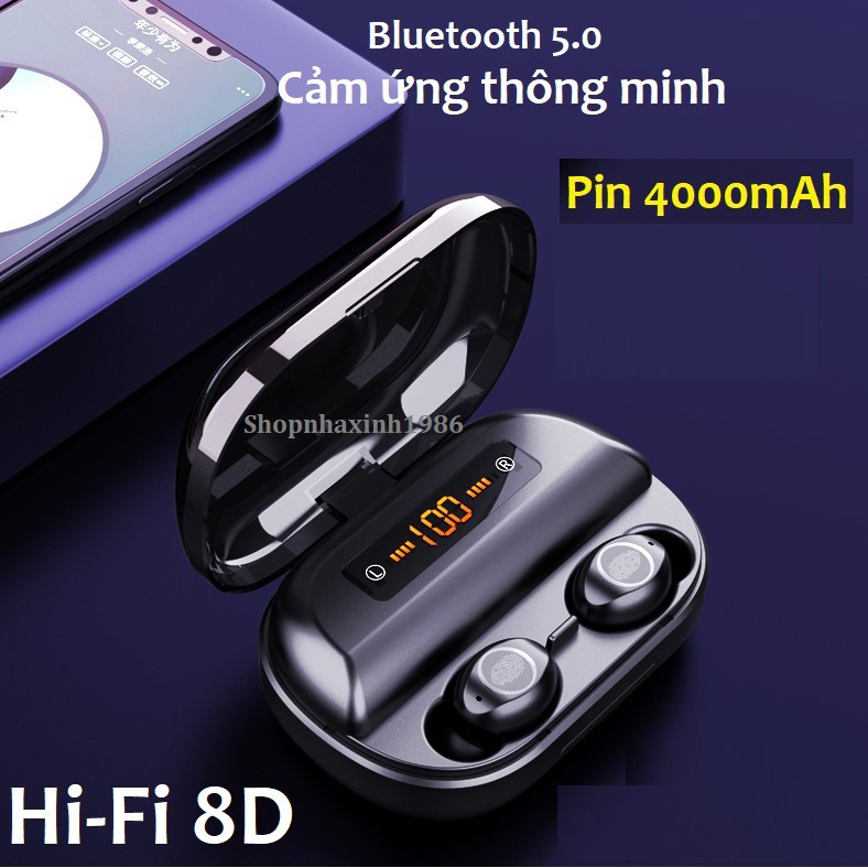 Tai nghe bluetooth cảm ứng Amoi V12 cao cấp âm thanh vòm 8D